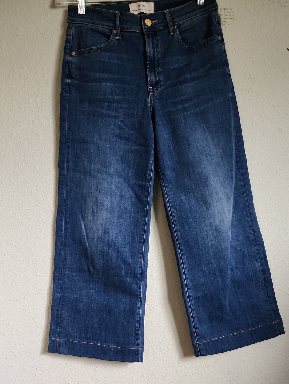 Elmis Denim Blue Wide-Leg Jeans - Malibu Cropped Color:Moonlit Ocean